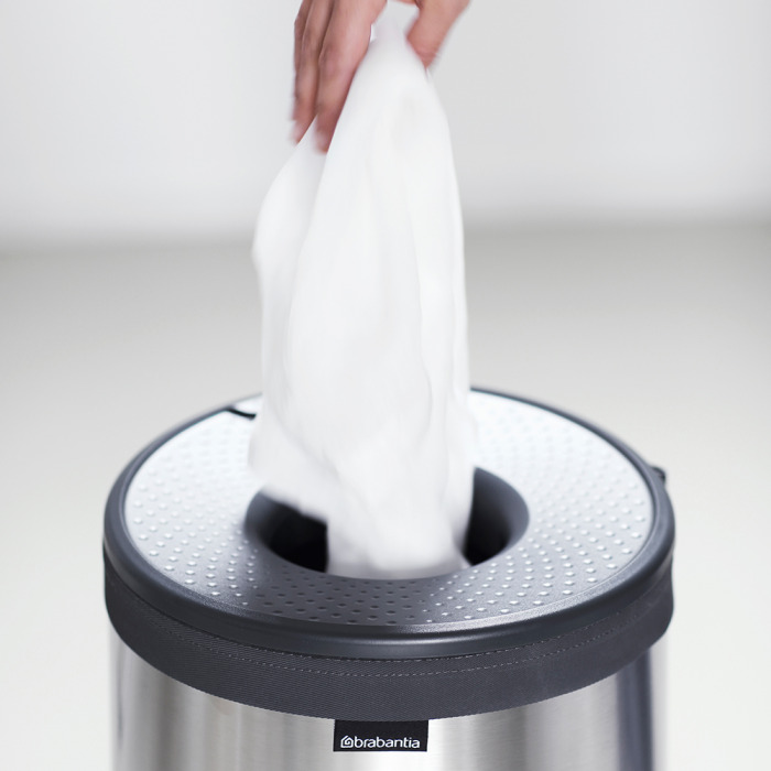 Brabantia Laundry Bin Matt Steel/Grey Lid 35L Adams
