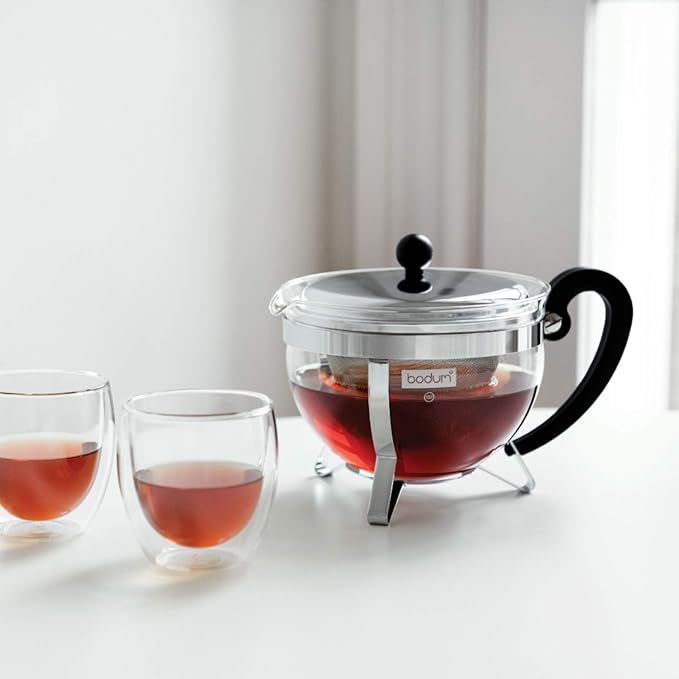 Bodum Chambord Tea pot W/ Coloured plastic Lid 12 Cup 1.3L Adams
