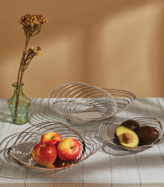 Alessi Stainless Steel Fruit Holder - Mirror Polished 18/10 Steel, Designed By Pierre Charpin
