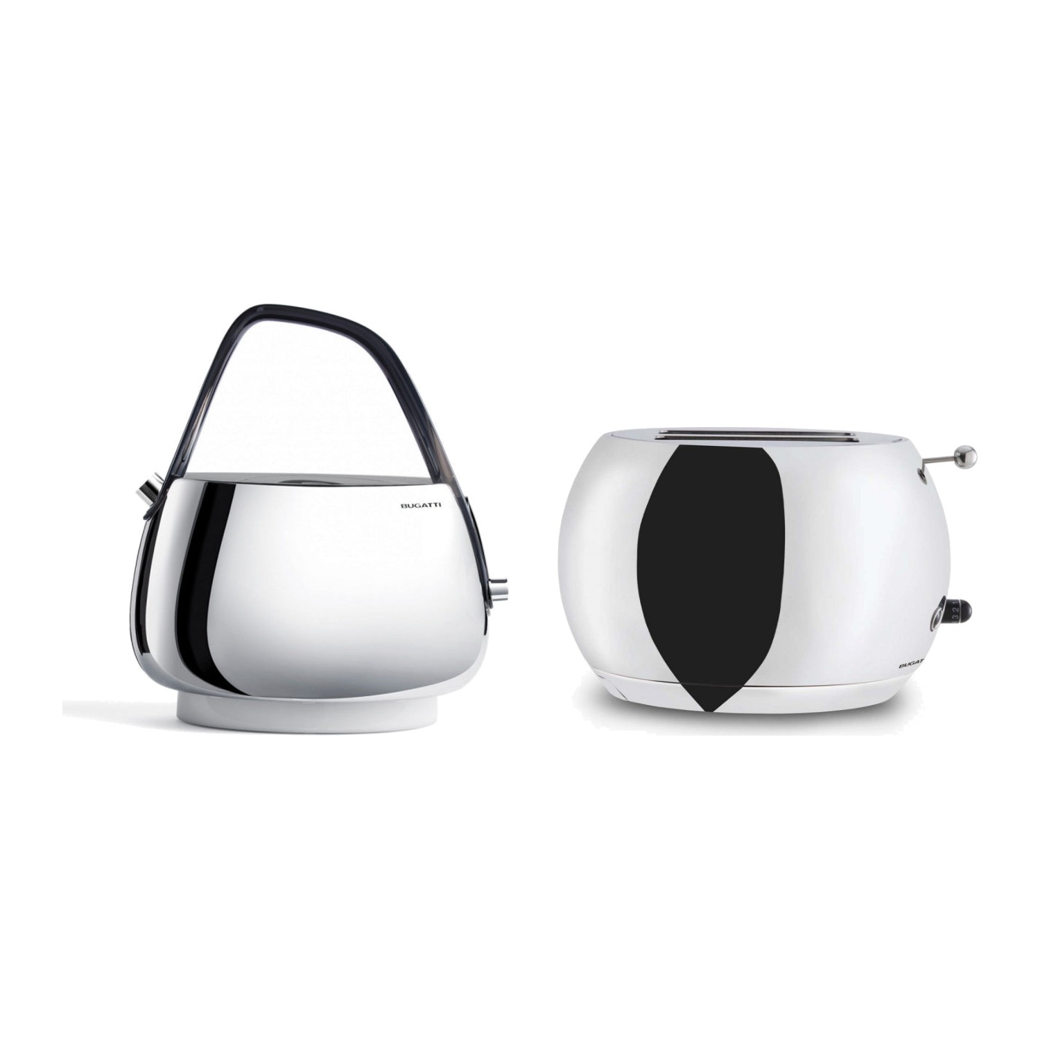Bugatti Jacqueline & Romeo Kettle & Toaster Set Silver